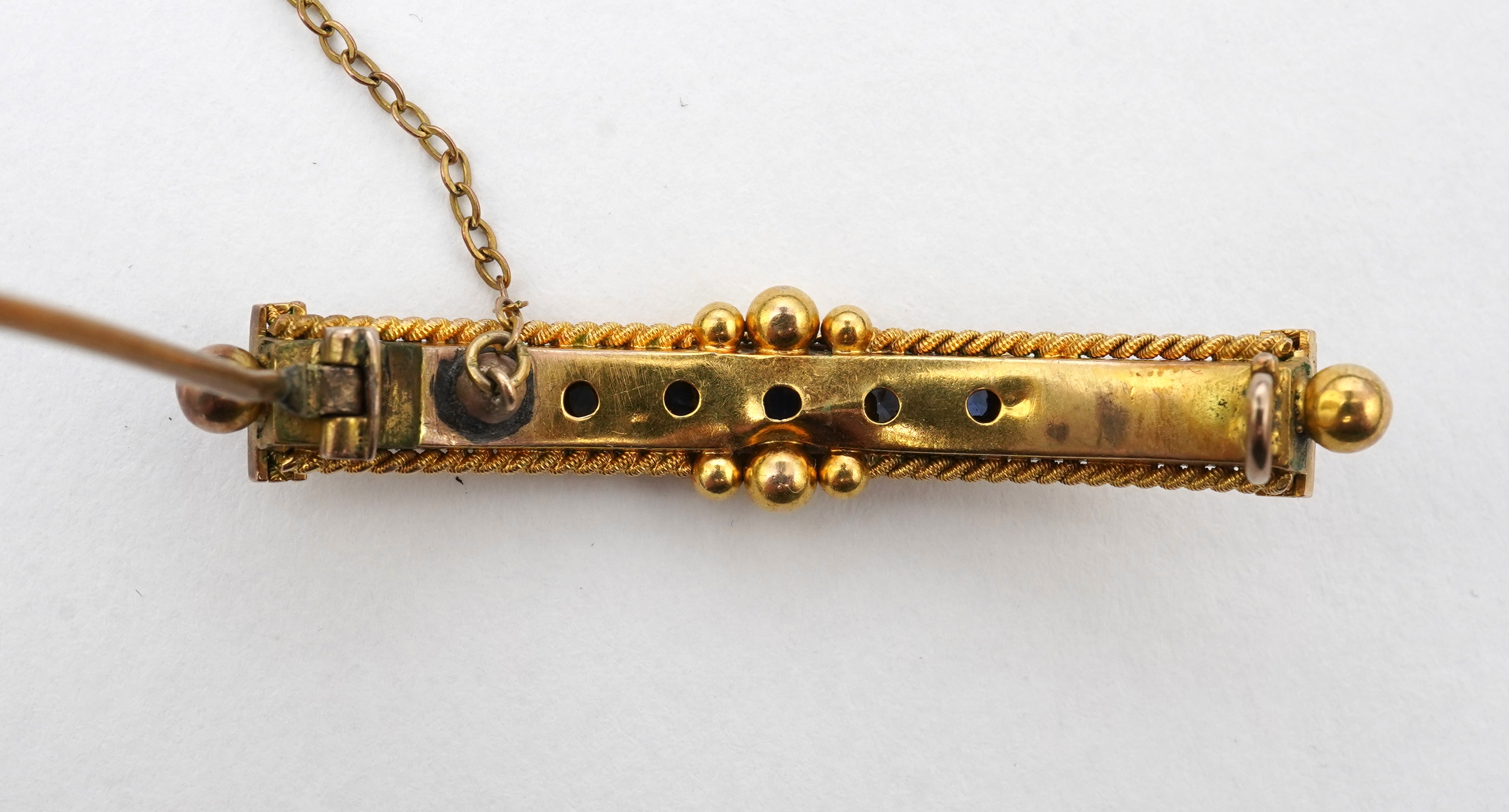 A Victorian sapphire and diamond brooch, late 19th century